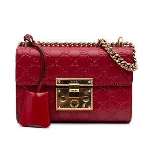 Pre-Loved Gucci Small Guccissima Padlock Crossbody